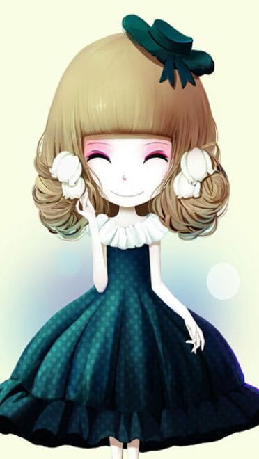 萌系大头少女 花花姑娘手机壁纸