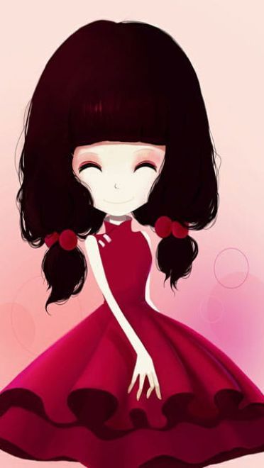 萌系大头少女 花花姑娘手机壁纸