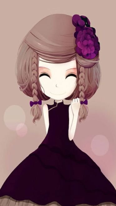 萌系大头少女 花花姑娘手机壁纸