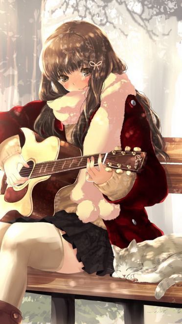 音乐与你同在 吉他与少女电脑壁纸(1)