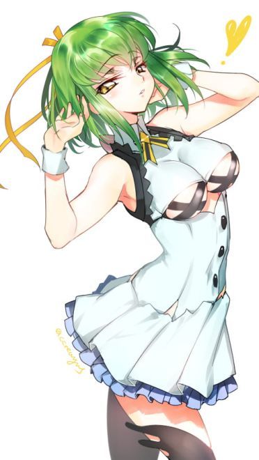 绿色长发的女神 C.C.手机壁纸(1)