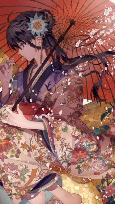 简陋的和服 浴衣少女手机壁纸