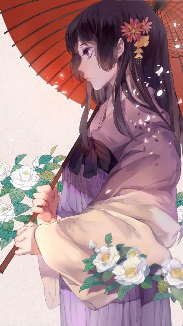 简陋的和服 浴衣少女手机壁纸