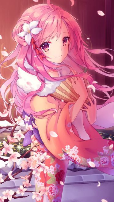 简陋的和服 浴衣少女手机壁纸