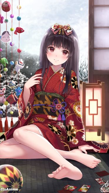 简陋的和服 浴衣少女手机壁纸