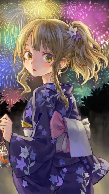 简陋的和服 浴衣少女手机壁纸