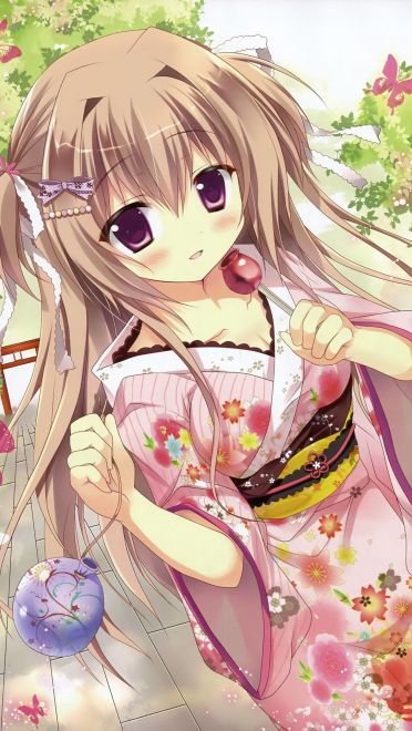 简陋的和服 浴衣少女手机壁纸