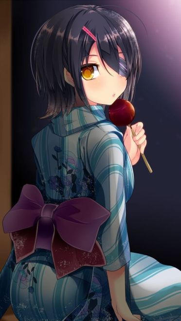 简陋的和服 浴衣少女手机壁纸