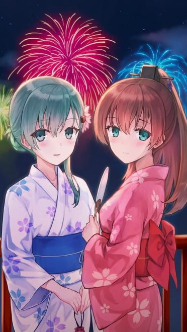 简陋的和服 浴衣少女手机壁纸