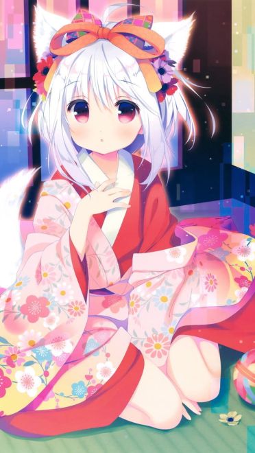 简陋的和服 浴衣少女手机壁纸