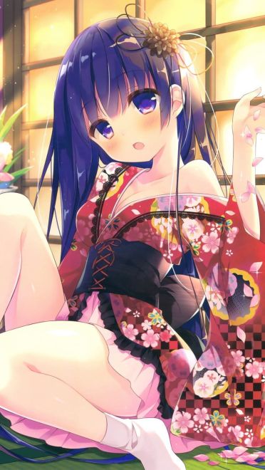 简陋的和服 浴衣少女手机壁纸