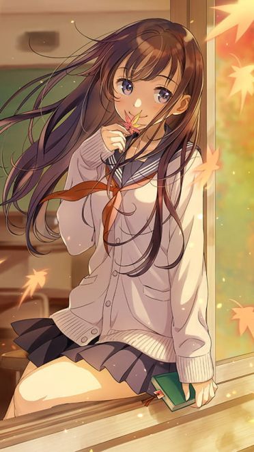 过膝袜水手服学生气息的手机壁纸下载(1)