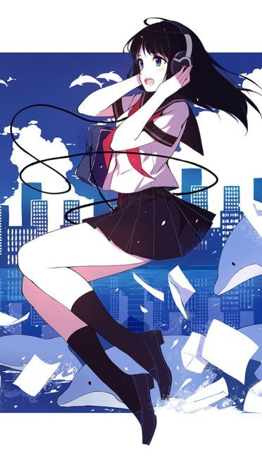 过膝袜水手服学生气息的手机壁纸下载(1)