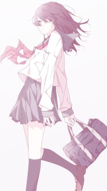 过膝袜水手服学生气息的手机壁纸下载(1)