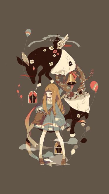 人形玩偶 特色插画系列手机壁纸(1)