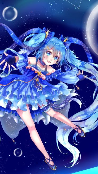 星空下的雪初音 雪初音电脑壁纸(1)