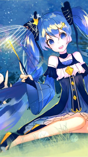 星空下的雪初音 雪初音电脑壁纸(1)