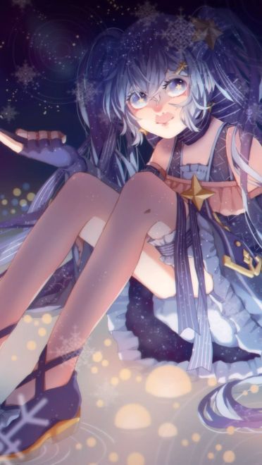 星空下的雪初音 雪初音电脑壁纸(1)