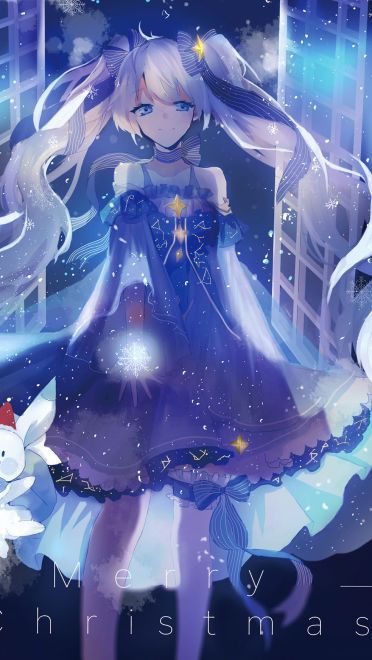 星空下的雪初音 雪初音电脑壁纸(1)