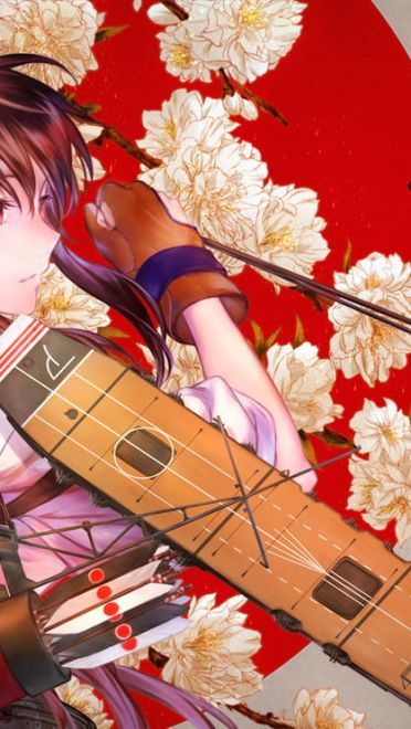 舰队Collection 吃撑舰娘 赤城 动漫手机壁纸下载(1)