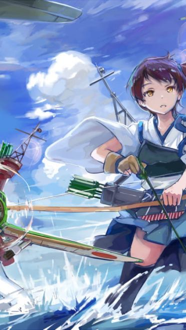 舰队Collection 吃撑舰娘 赤城 动漫手机壁纸下载(1)