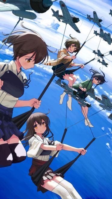 舰队Collection 吃撑舰娘 赤城 动漫手机壁纸下载(1)