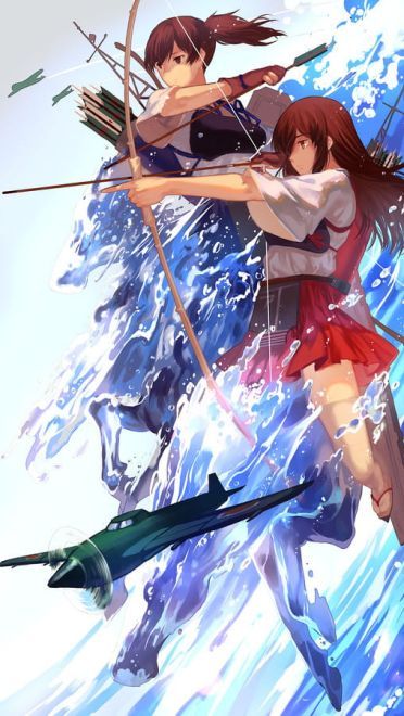 舰队Collection 吃撑舰娘 赤城 动漫手机壁纸下载(1)