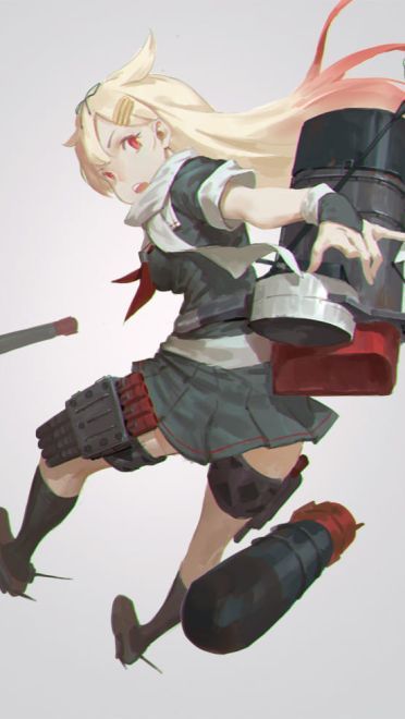 稳如poi~舰队Collection 舰娘夕立动漫手机壁纸下载(1)