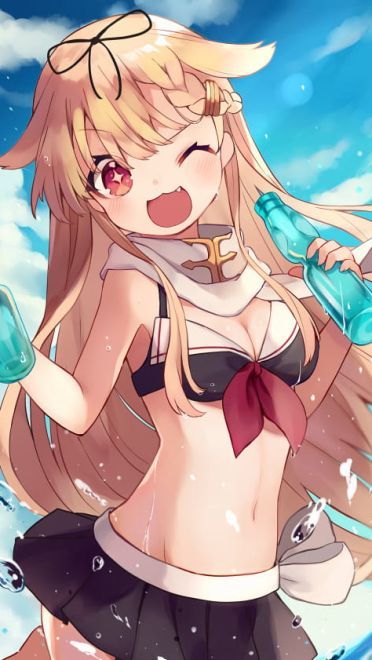 稳如poi~舰队Collection 舰娘夕立动漫手机壁纸下载(1)