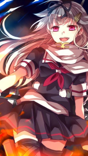 稳如poi~舰队Collection 舰娘夕立动漫手机壁纸下载(1)