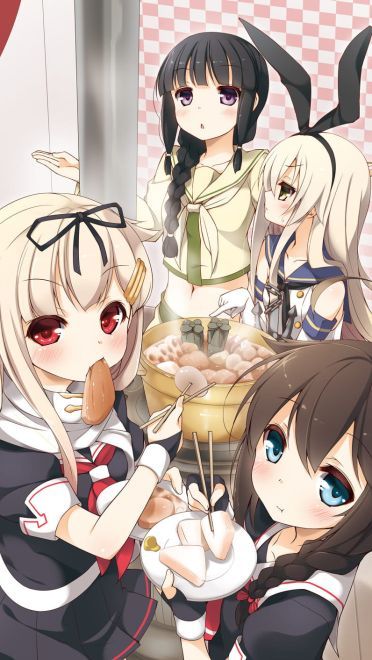 稳如poi~舰队Collection 舰娘夕立动漫手机壁纸下载(1)