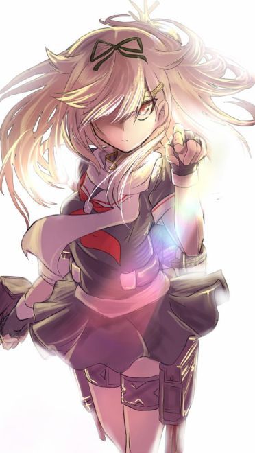 稳如poi~舰队Collection 舰娘夕立动漫手机壁纸下载(1)