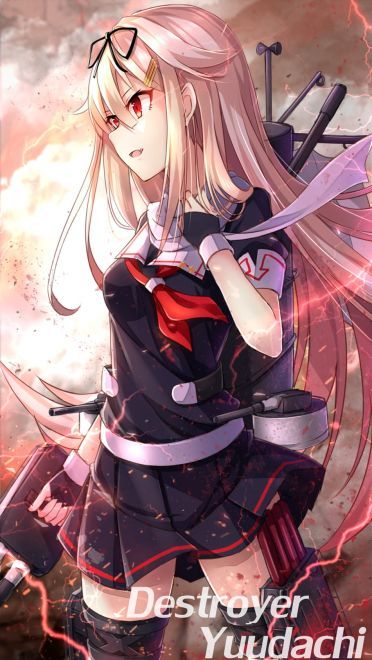 稳如poi~舰队Collection 舰娘夕立动漫手机壁纸下载(1)