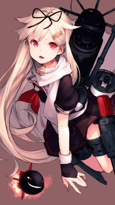 稳如poi~舰队Collection 舰娘夕立动漫手机壁纸下载(1)