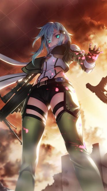 冥府女神 刀剑神域朝田诗乃手机壁纸(1)