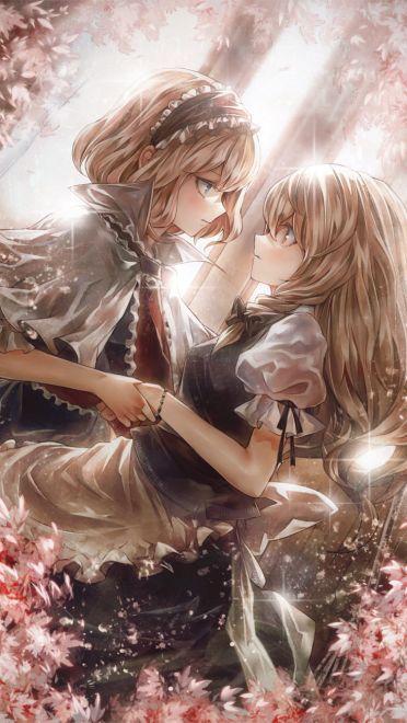 纯纯欲动 相亲相爱少女百合手机壁纸