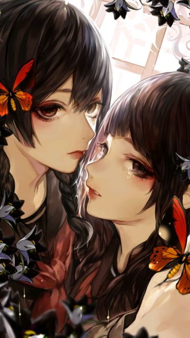 纯纯欲动 相亲相爱少女百合手机壁纸