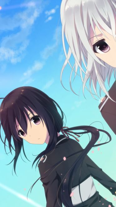 二次元少女露出娇羞的表情 电脑壁纸