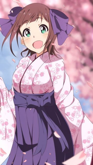 秀色可餐的动漫和服美少女手机壁纸