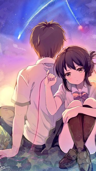 面带微笑的二次元美少女手机壁纸