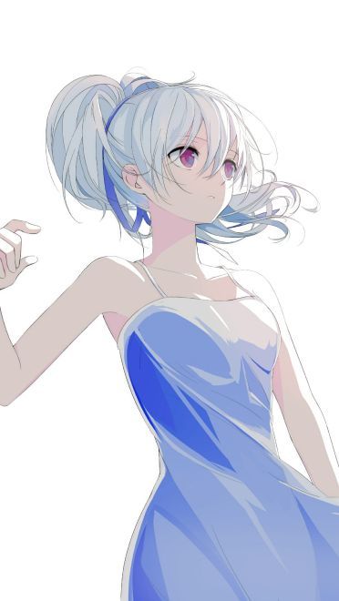 面带微笑的二次元美少女手机壁纸