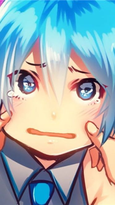 被捏脸的动漫女孩手机壁纸