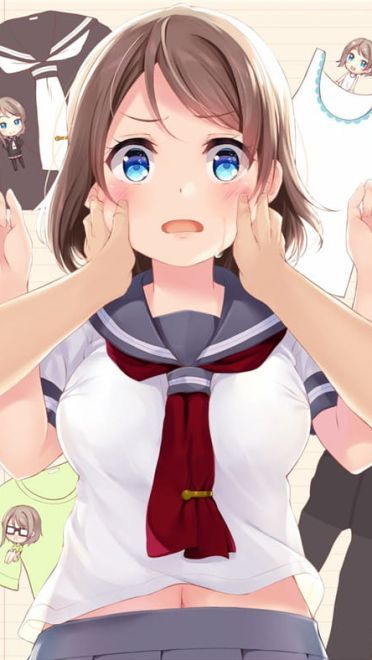 被捏脸的动漫女孩手机壁纸