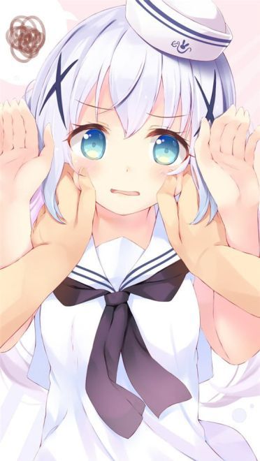 被捏脸的动漫女孩手机壁纸