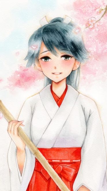 樱花树下的那可爱的少女手机壁纸