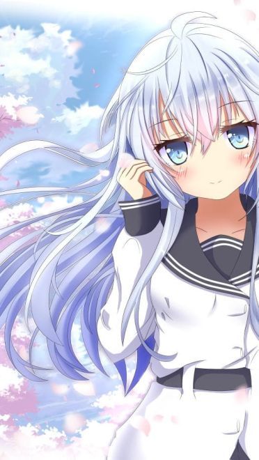 樱花树下的那可爱的少女手机壁纸