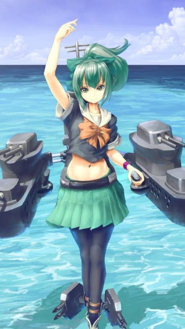 虽然胸部不理想的舰娘——夕张蜜瓜高清手机壁纸