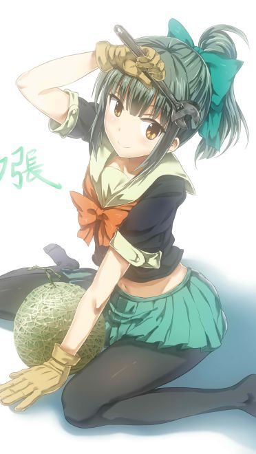 虽然胸部不理想的舰娘——夕张蜜瓜高清手机壁纸