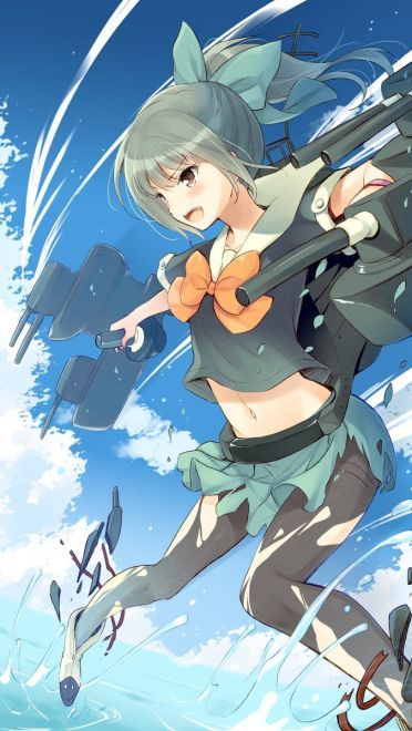 虽然胸部不理想的舰娘——夕张蜜瓜高清手机壁纸