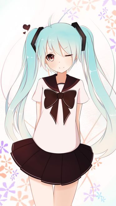 初音跳起时那迷之微笑高清手机壁纸(1)